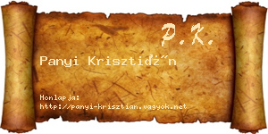 Panyi Krisztián névjegykártya